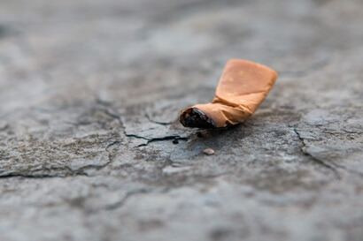 Don't throw cigarette butts on the ground.