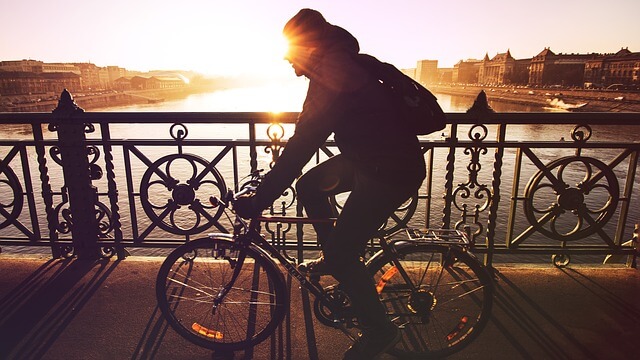 Riding a bike