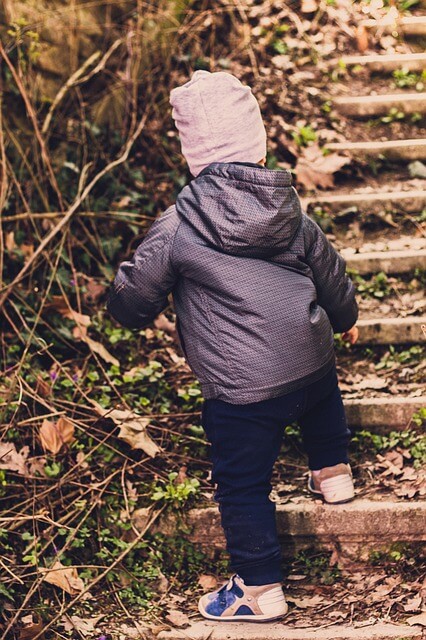 Baby climbing stairs